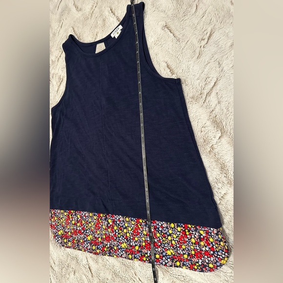 J. Crew Tank Top Navy Blue Floral Trim - Picture 7 of 7